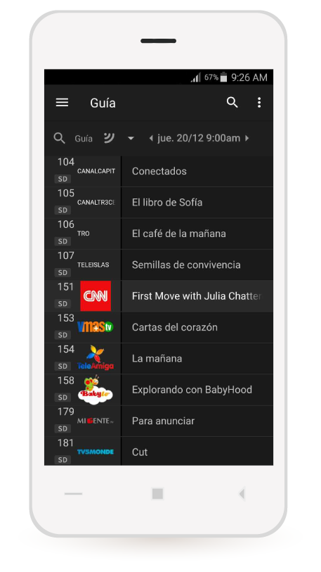 aw-Tigo One Tv Android Paso 3 Programa actual