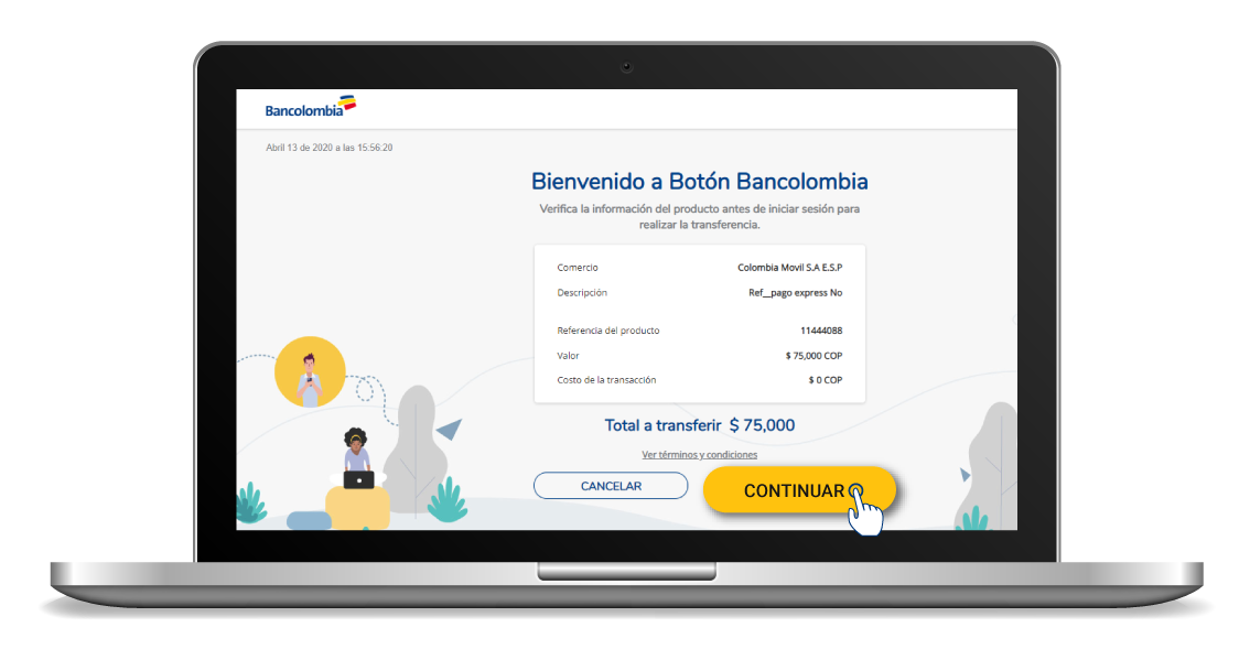 aw-Pagar Factura Tigo con Bancolombia paso 5 sucursal virtual personas