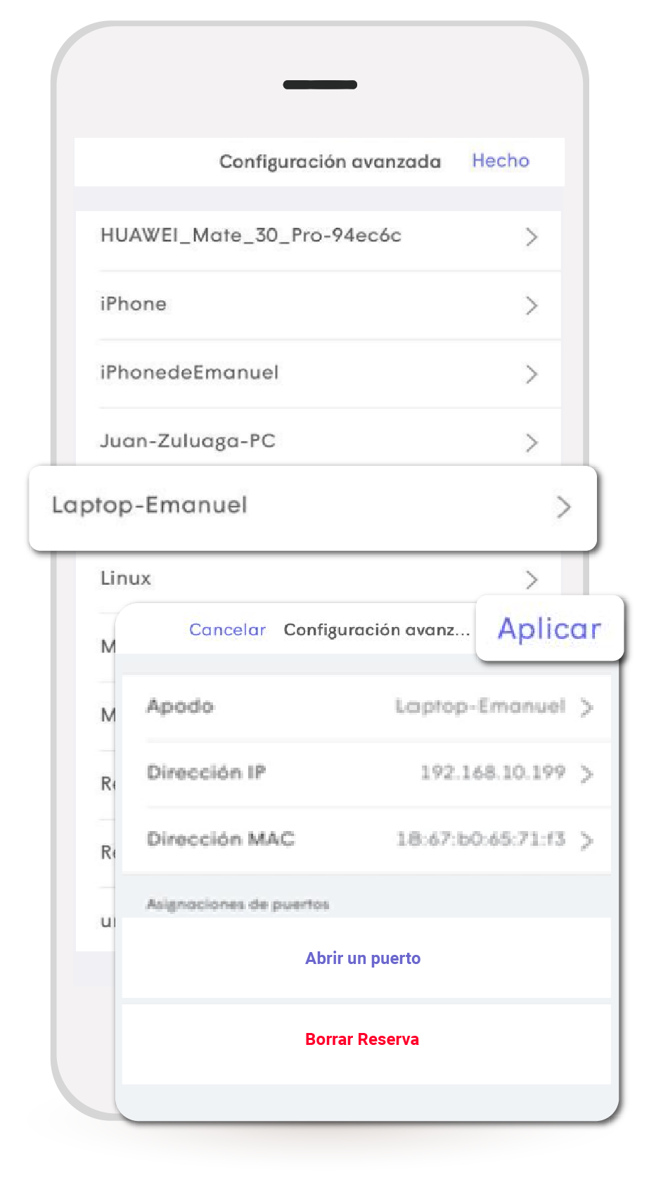 aw-menu configuracion reserva ip tigo wifi
